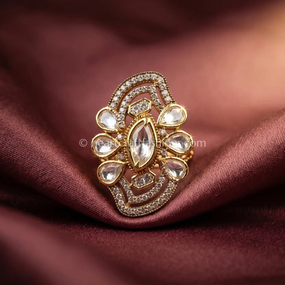 Sunehri Kundan Chandrika Ring