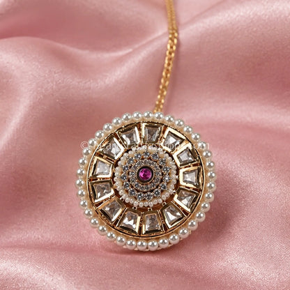 Sunehri Multi-Tier Kundan Wheel Borla