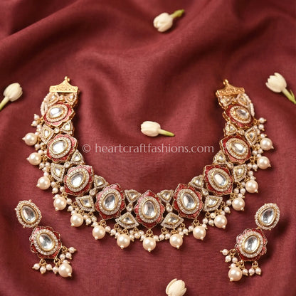 Sunehri Ruby Pearl Choker Set