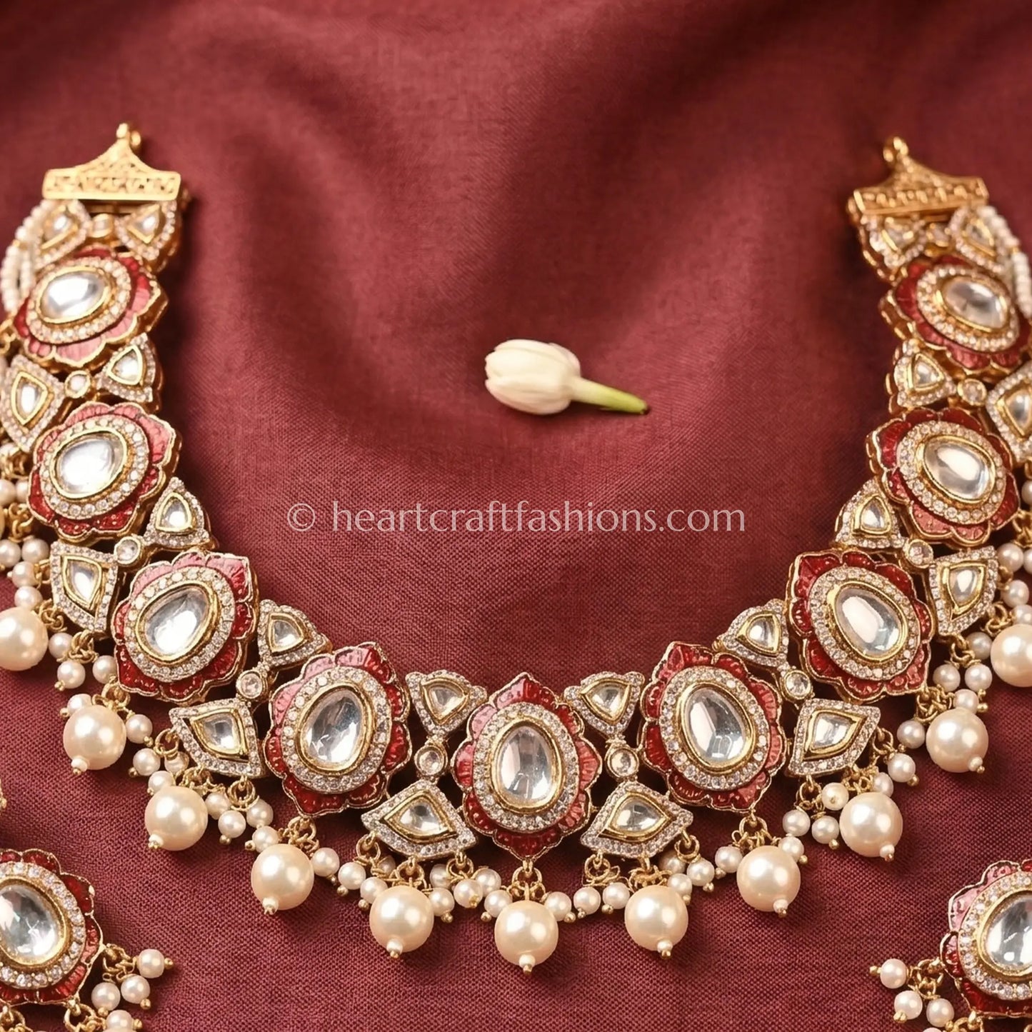 Sunehri Ruby Pearl Choker Set