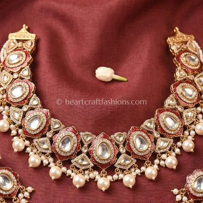 Sunehri Ruby Pearl Choker Set