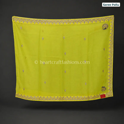 Sunshine Yellow Organza Gota Patti Saree