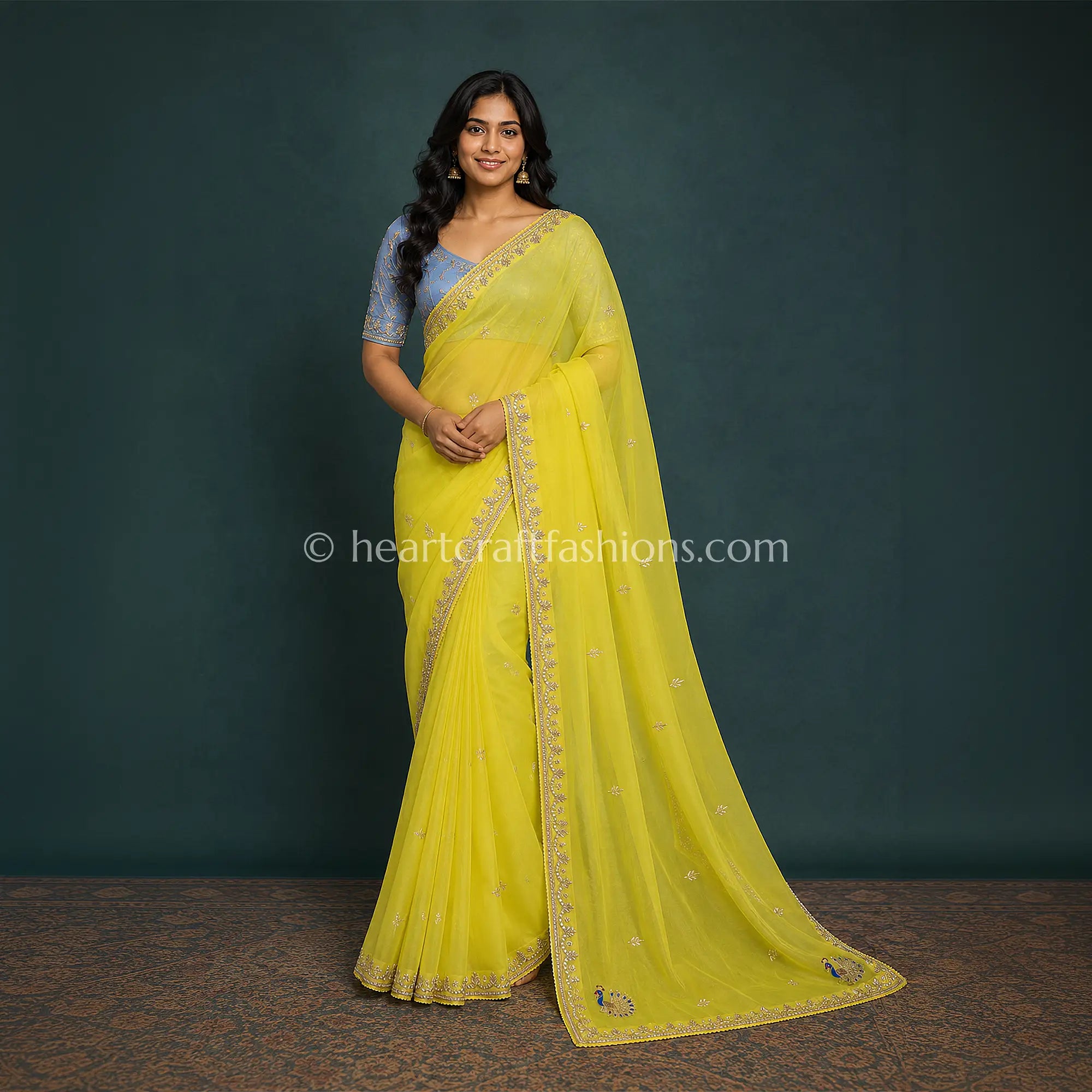Sunshine Yellow Organza Gota Patti Saree