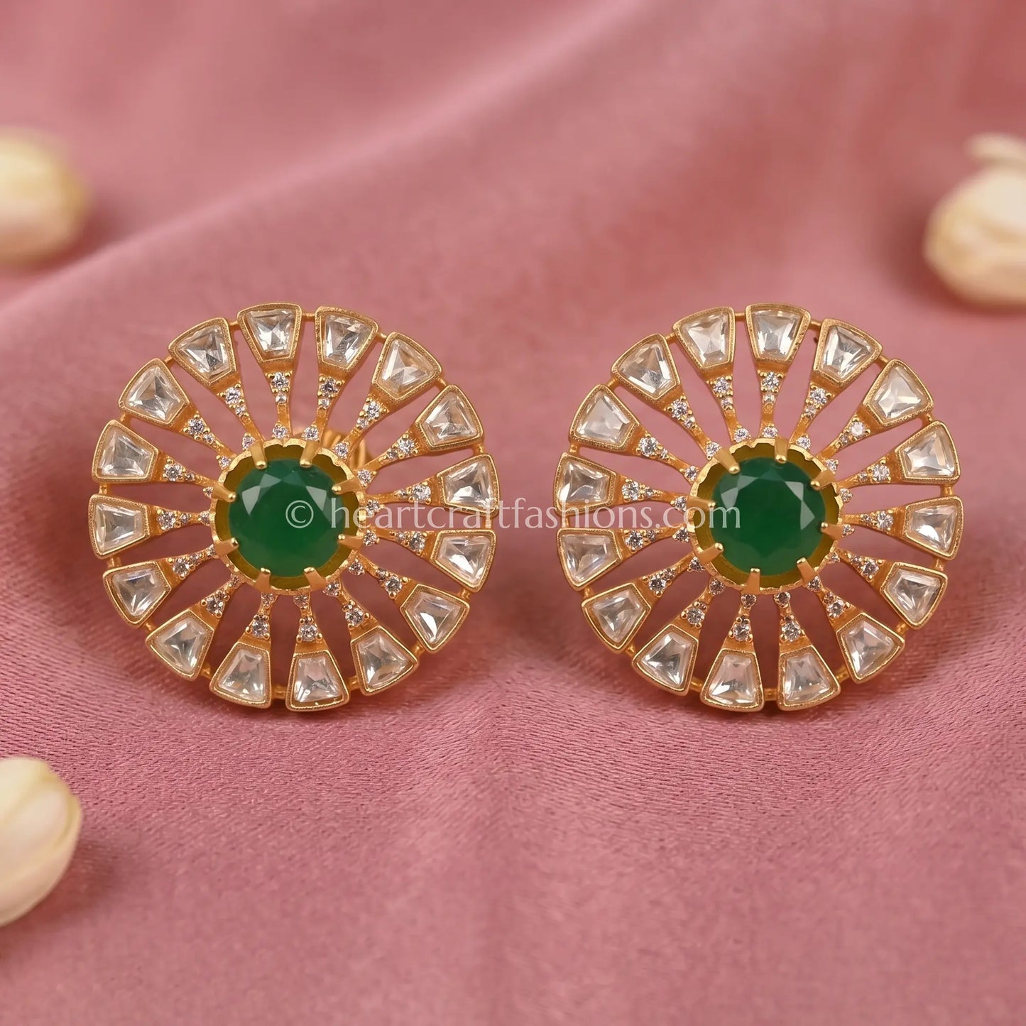 Surya Panna Moissanite Studs