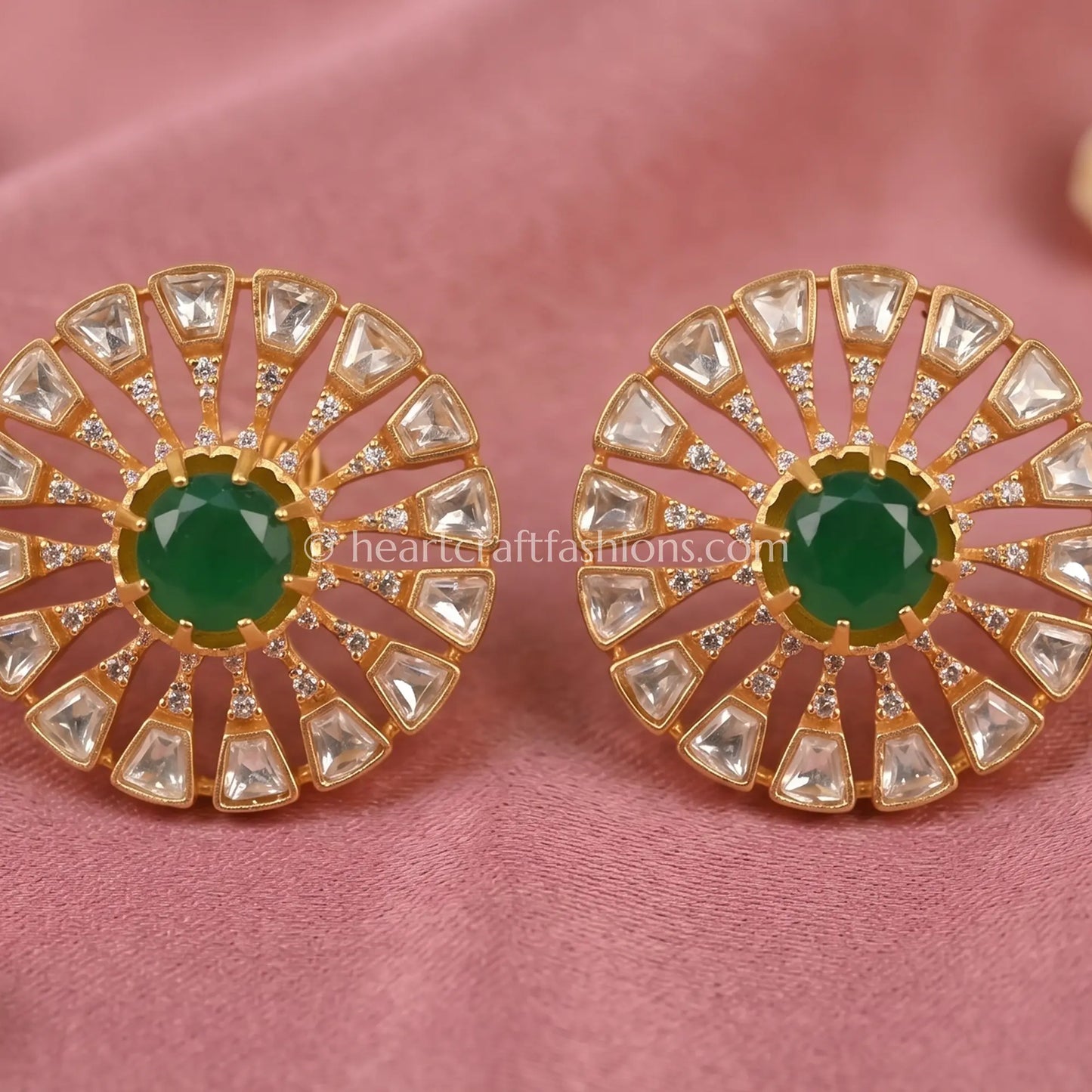 Surya Panna Moissanite Studs