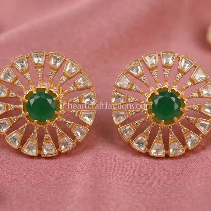 Surya Panna Moissanite Studs