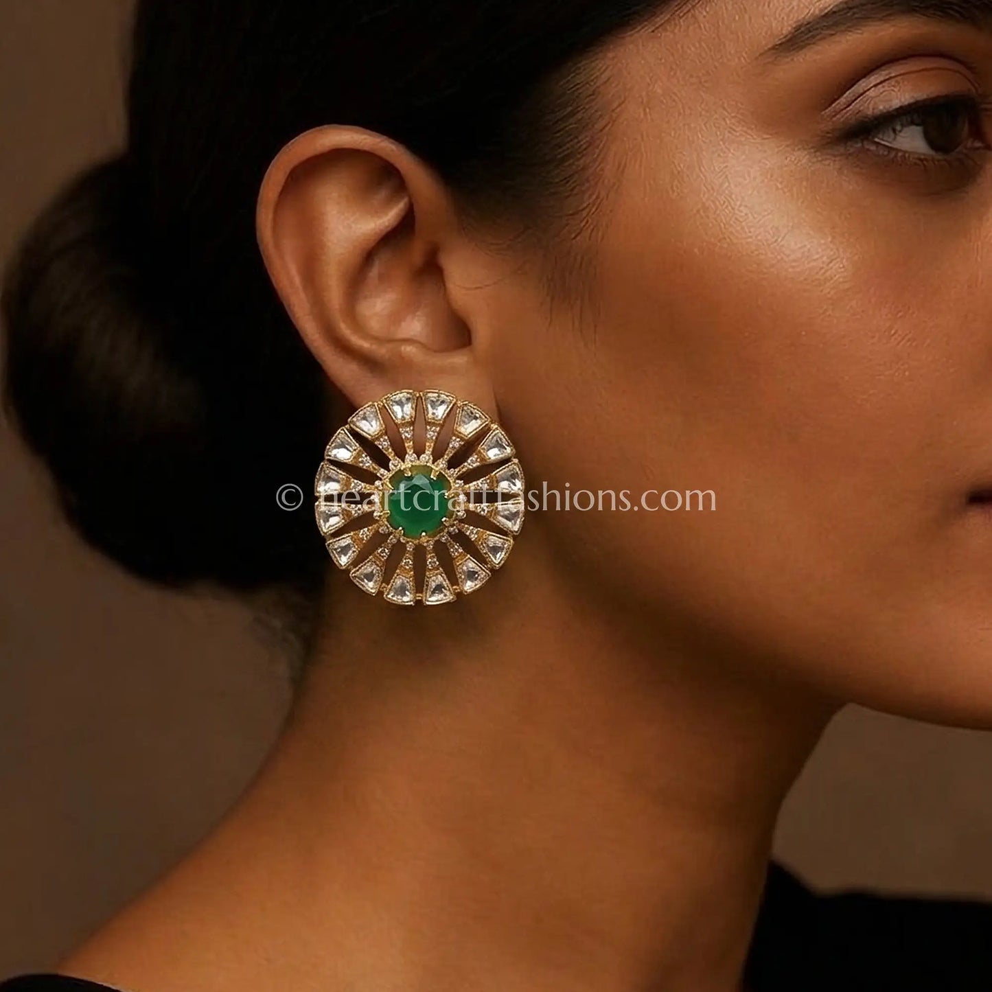 Surya Panna Moissanite Studs