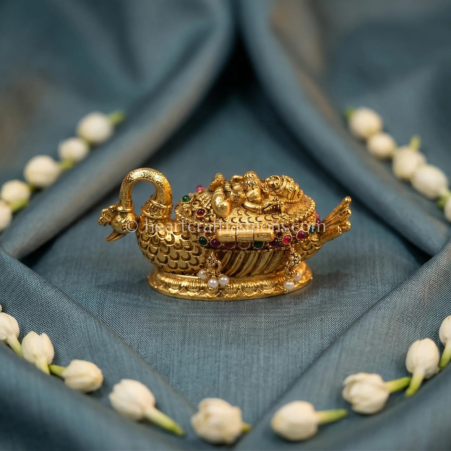 Swan Royal Sindoor Box (Baby Krishna Motif)