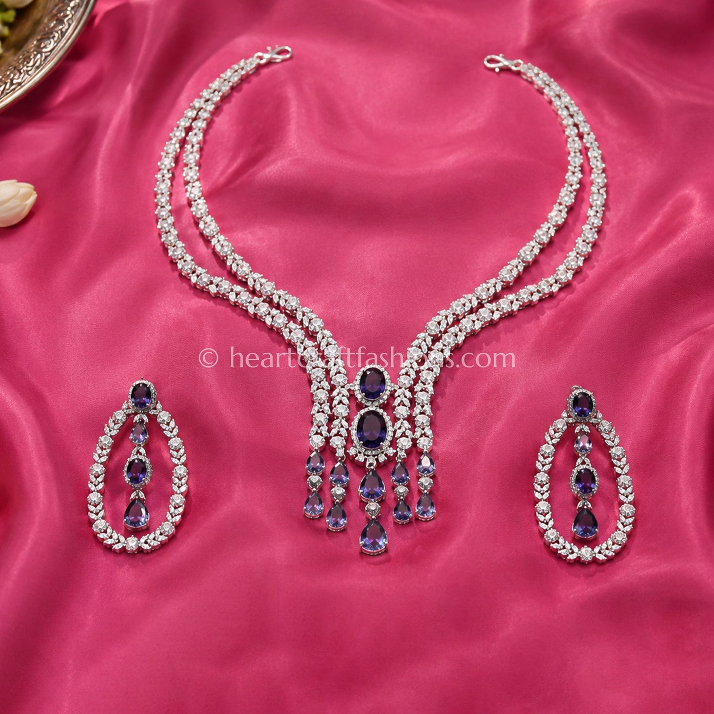 Tanzanite Double-Strand Waterfall Y-Necklace Set