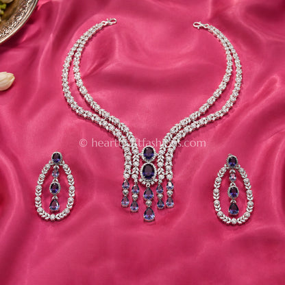 Tanzanite Double-Strand Waterfall Y-Necklace Set