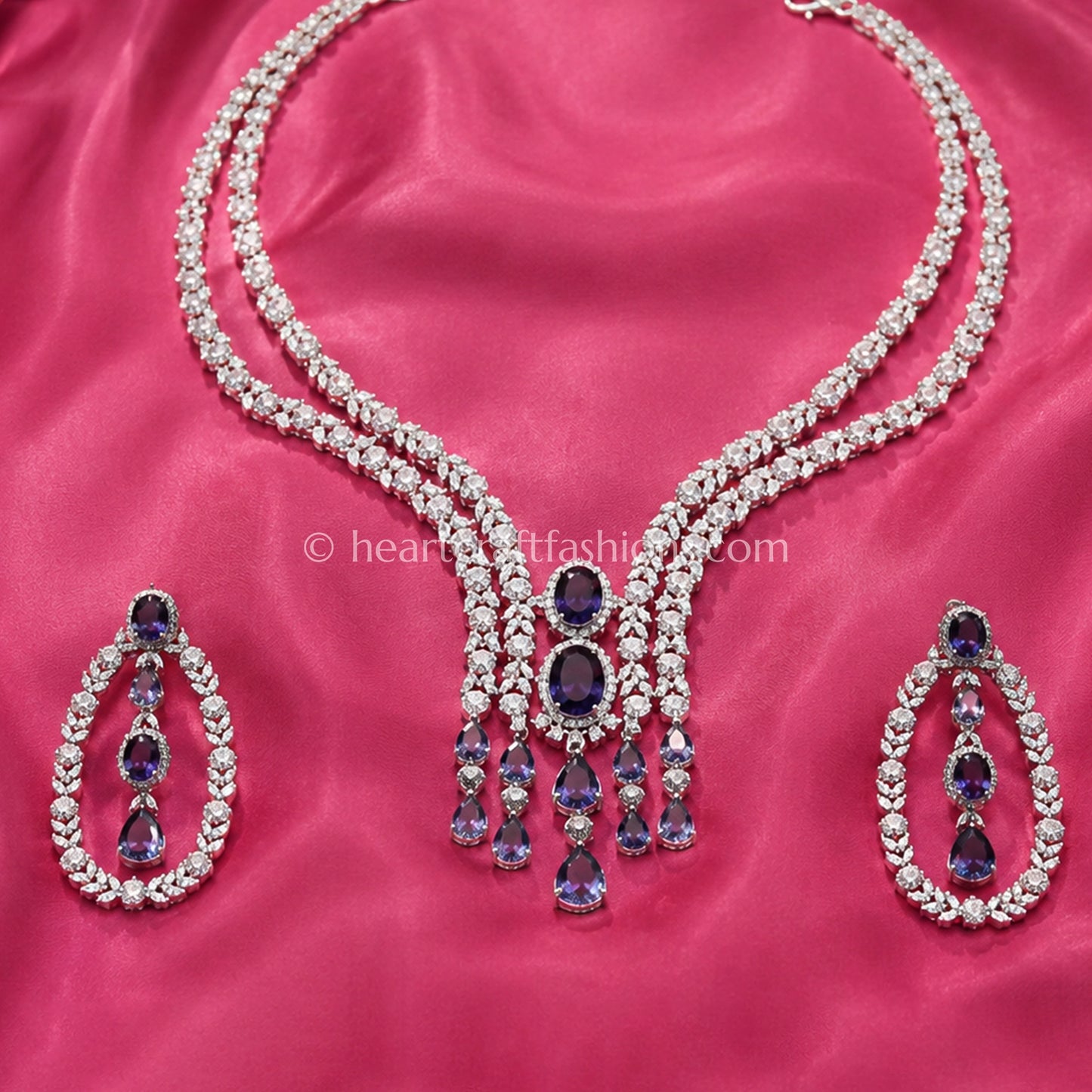 Tanzanite Double-Strand Waterfall Y-Necklace Set