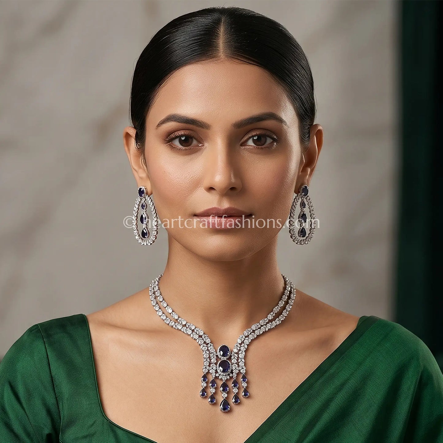 Tanzanite Double-Strand Waterfall Y-Necklace Set
