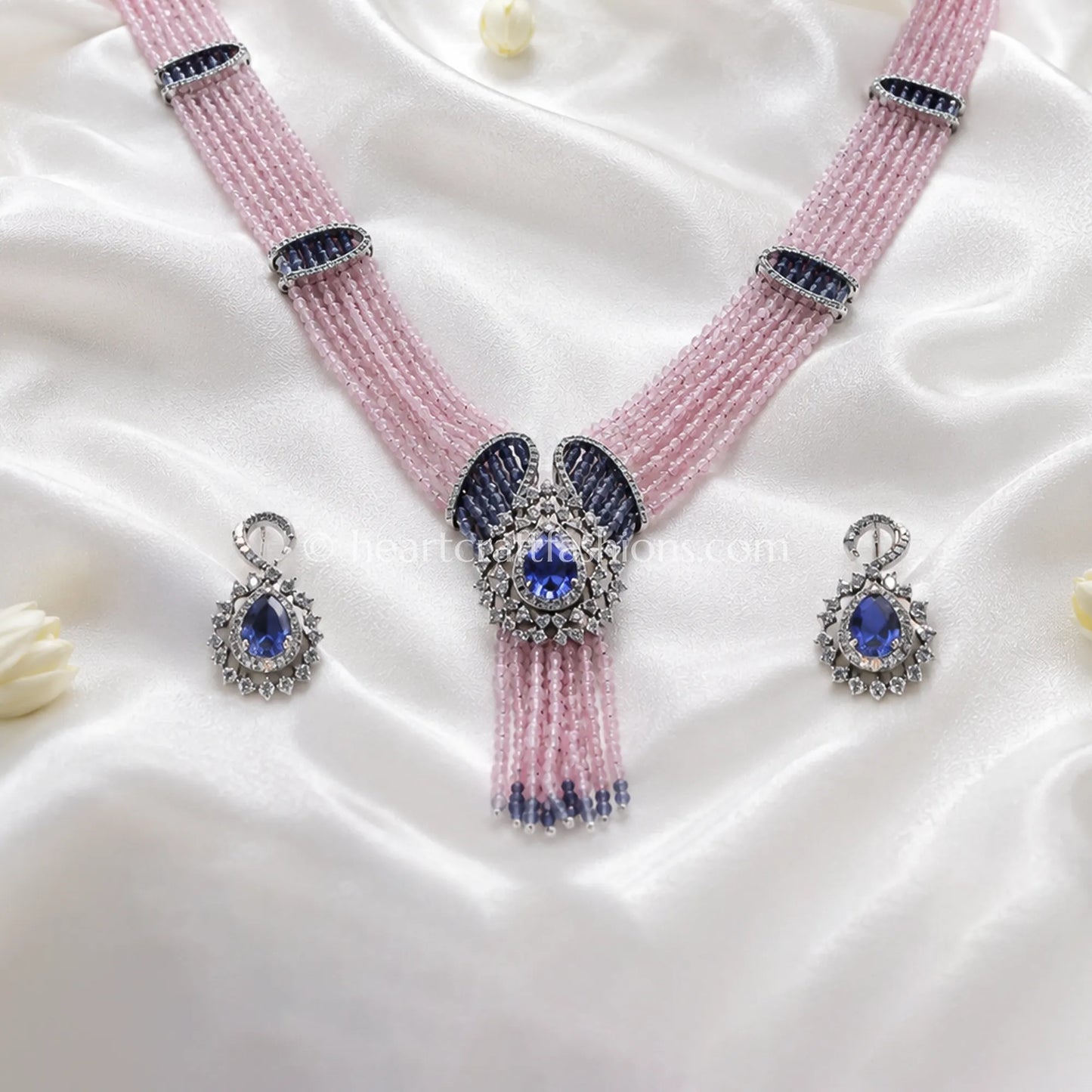 Tanzanite & Lilac Pearl Rani Haar with Tassel
