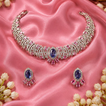 Tanzanite & Pink Zircon Choker Set