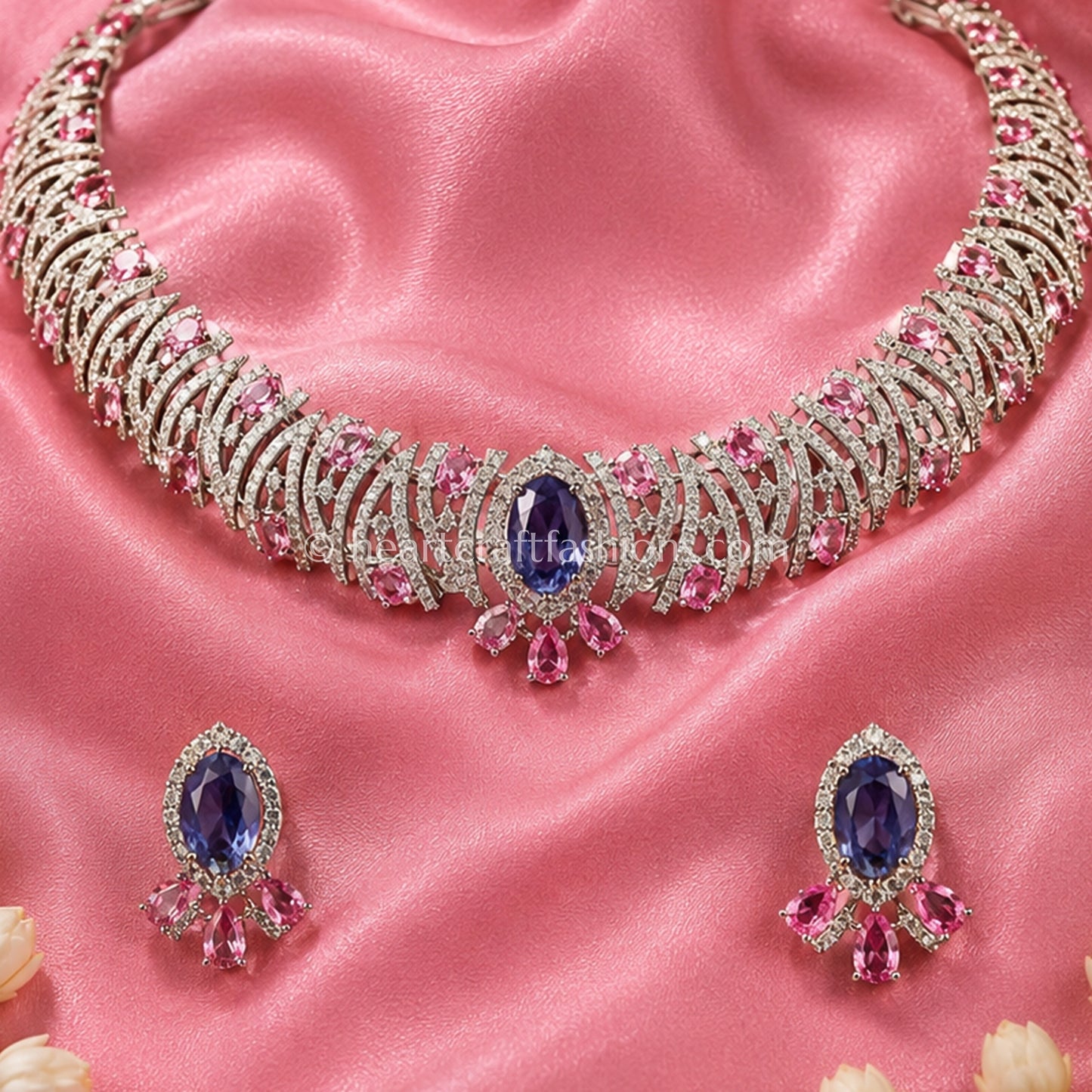 Tanzanite & Pink Zircon Choker Set