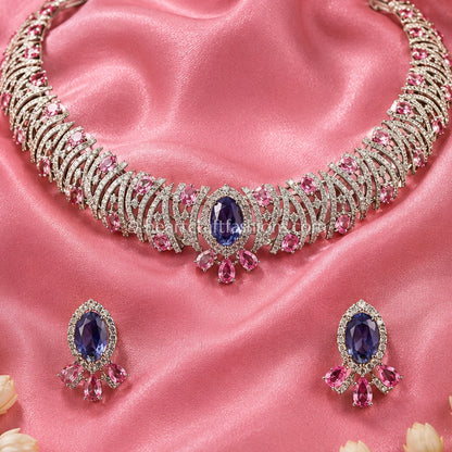 Tanzanite & Pink Zircon Choker Set
