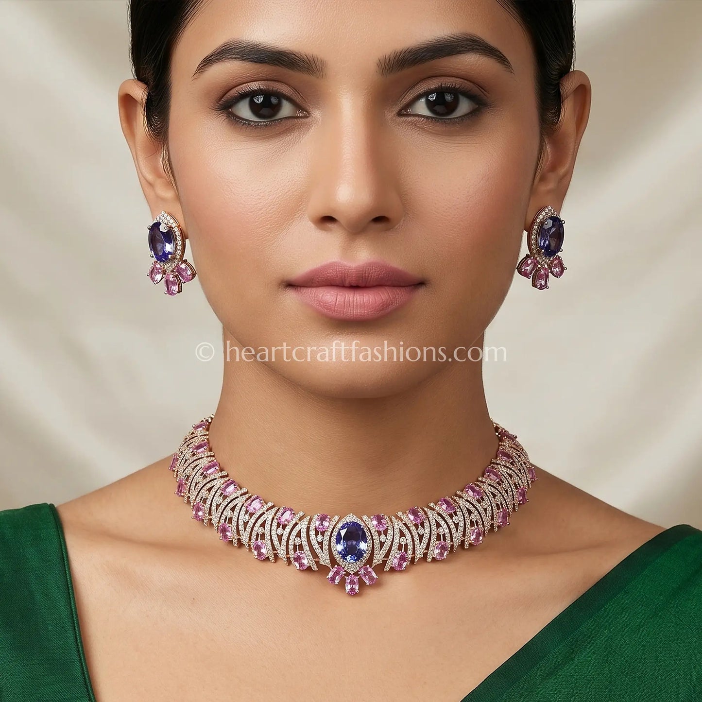 Tanzanite & Pink Zircon Choker Set