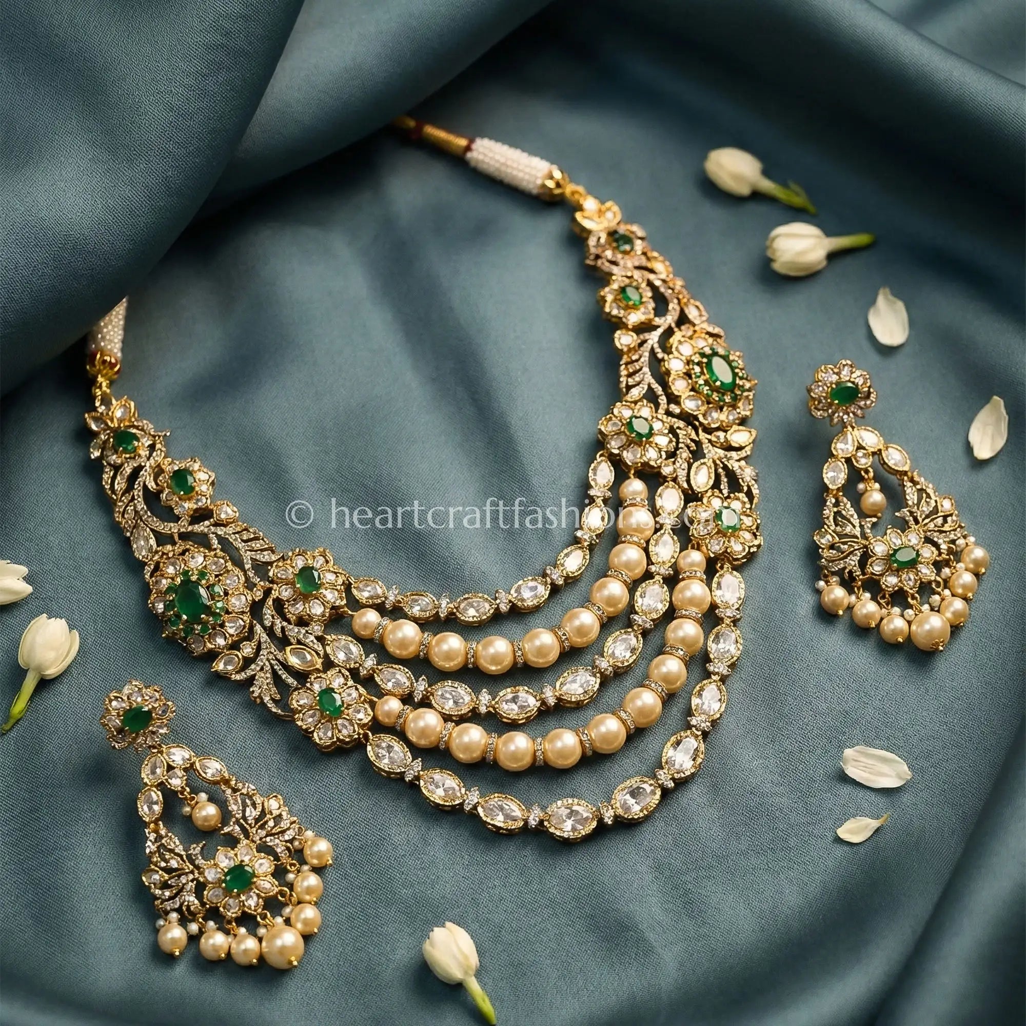 The Imperial Pearl Kundan- Green