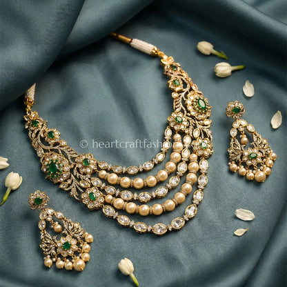 The Imperial Pearl Kundan- Green