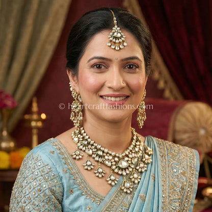 The Regal Aura Moissanite Polki Necklace