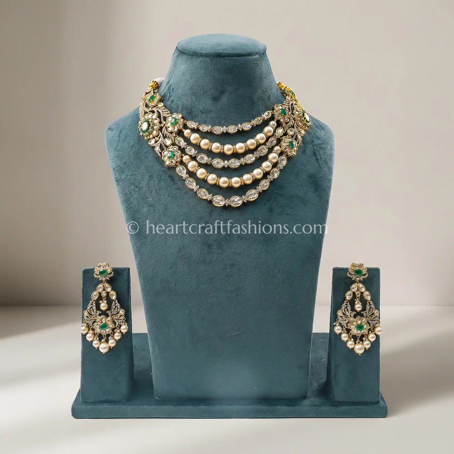 The Imperial Pearl Kundan- Green