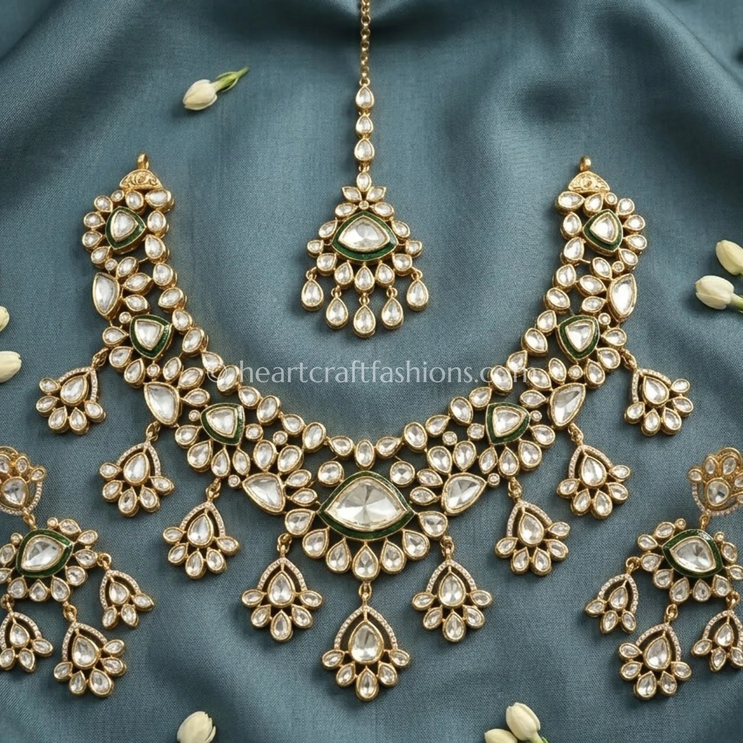 The Regal Aura Moissanite Polki Necklace