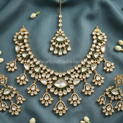 The Regal Aura Moissanite Polki Necklace