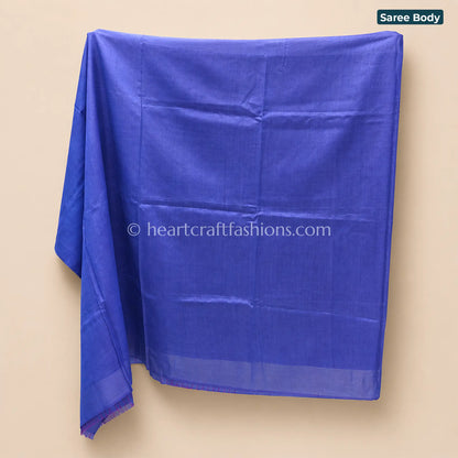 Twilight Blue & Magenta Half Tusser Half Silk Saree