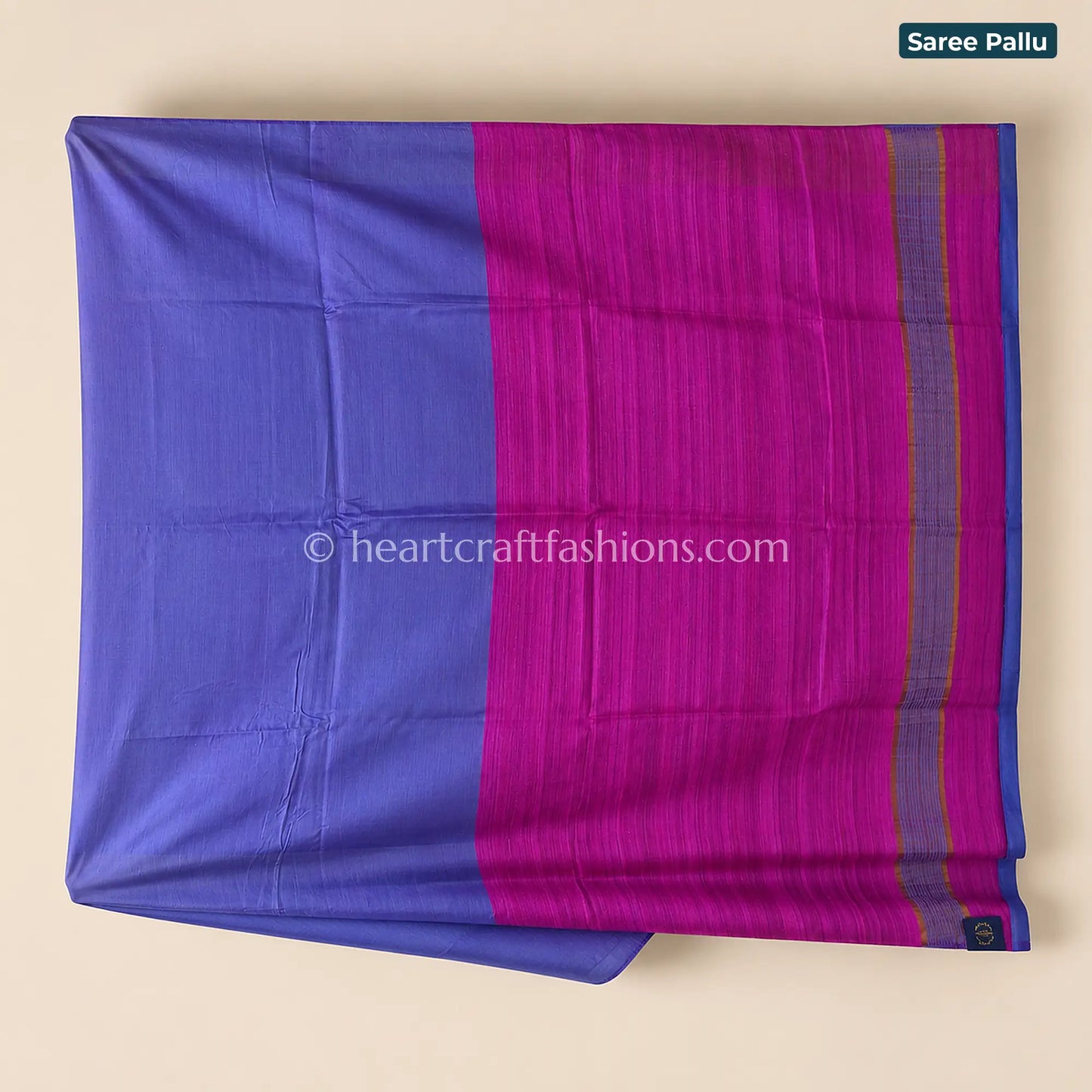 Twilight Blue & Magenta Half Tusser Half Silk Saree