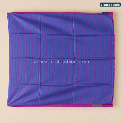 Twilight Blue & Magenta Half Tusser Half Silk Saree