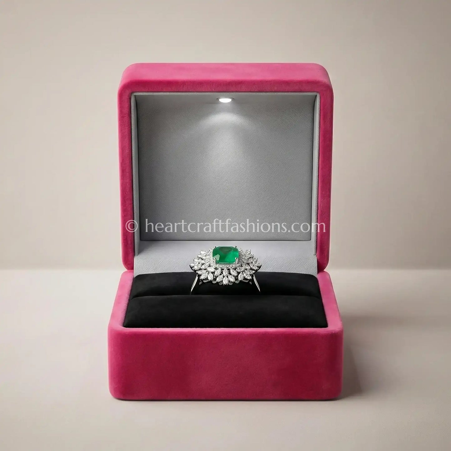 Twin Heart Zircon Statement Ring