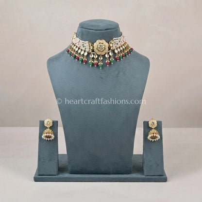 Tyani Pearl Drop Kundan Choker Set