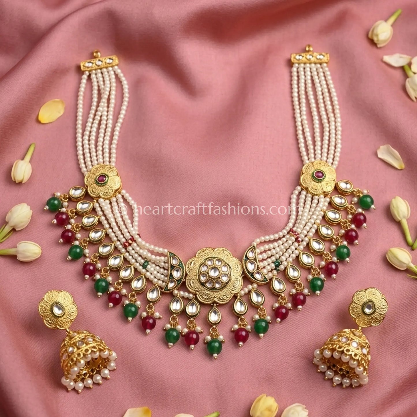 Tyani Pearl Drop Kundan Choker Set