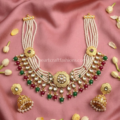 Tyani Pearl Drop Kundan Choker Set