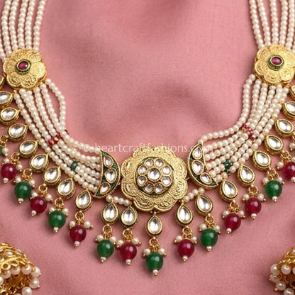 Tyani Pearl Drop Kundan Choker Set