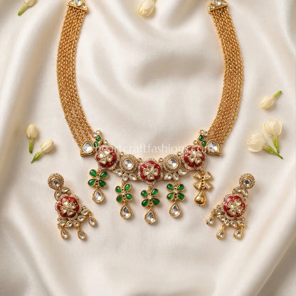 Vanya Sunehri Floral Kundan Choker