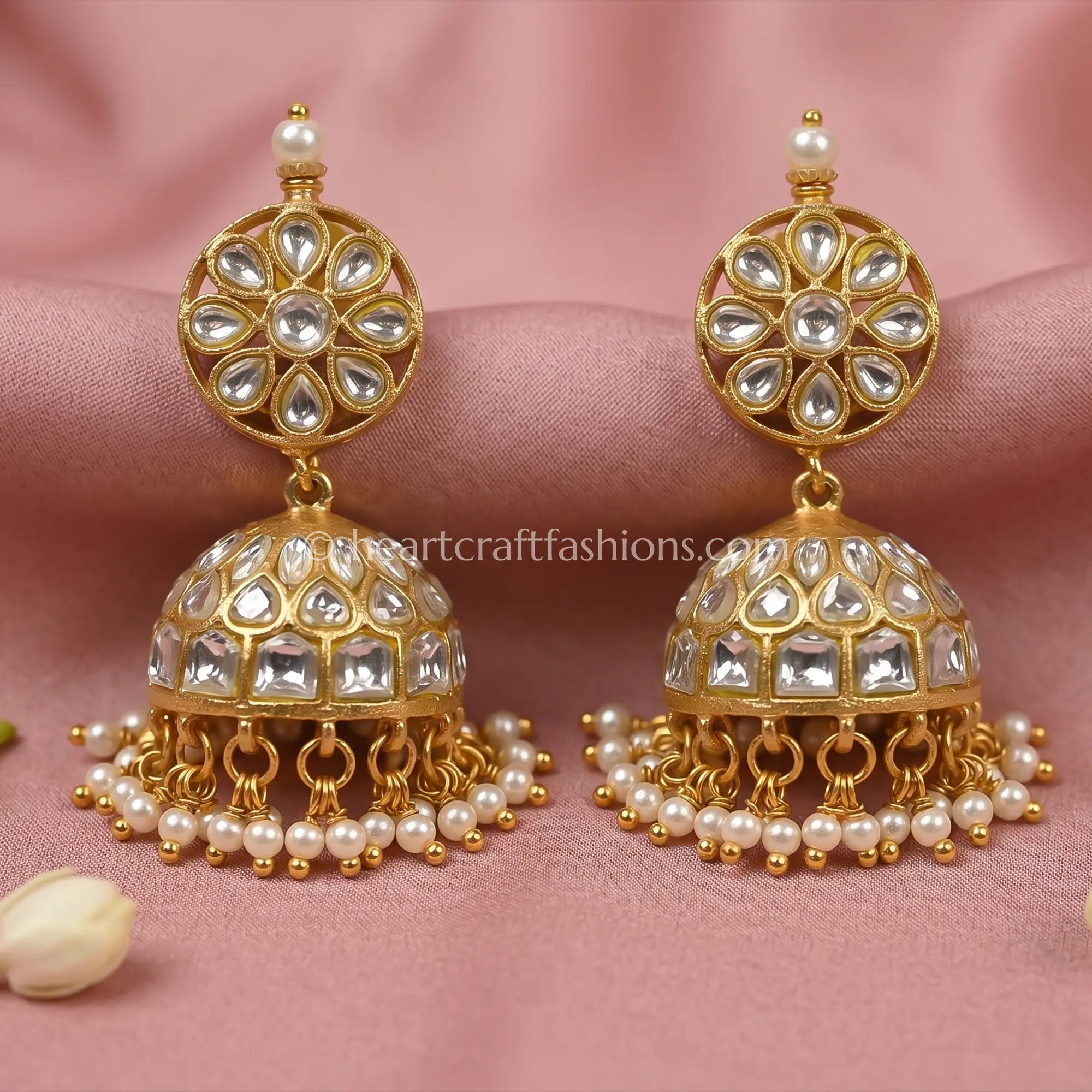 Vaidehi South Indian Jadau Pearl Jhumka Earrings