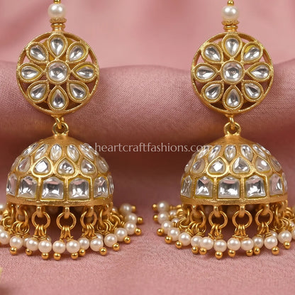 Vaidehi South Indian Jadau Pearl Jhumka Earrings