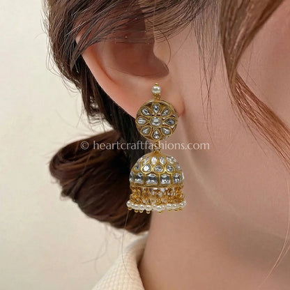 Vaidehi South Indian Jadau Pearl Jhumka Earrings