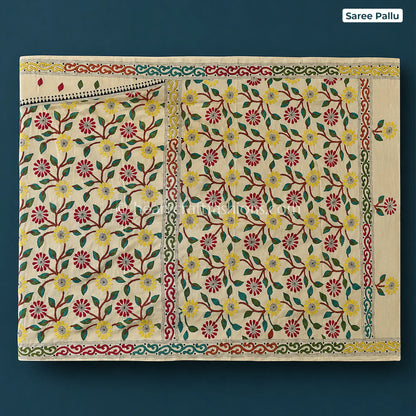Vasanti Bagheecha Gachi Tussar Kantha Saree