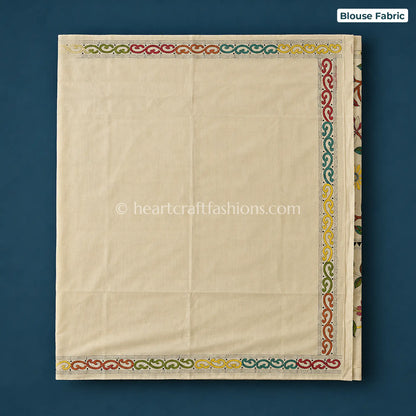 Vasanti Bagheecha Gachi Tussar Kantha Saree