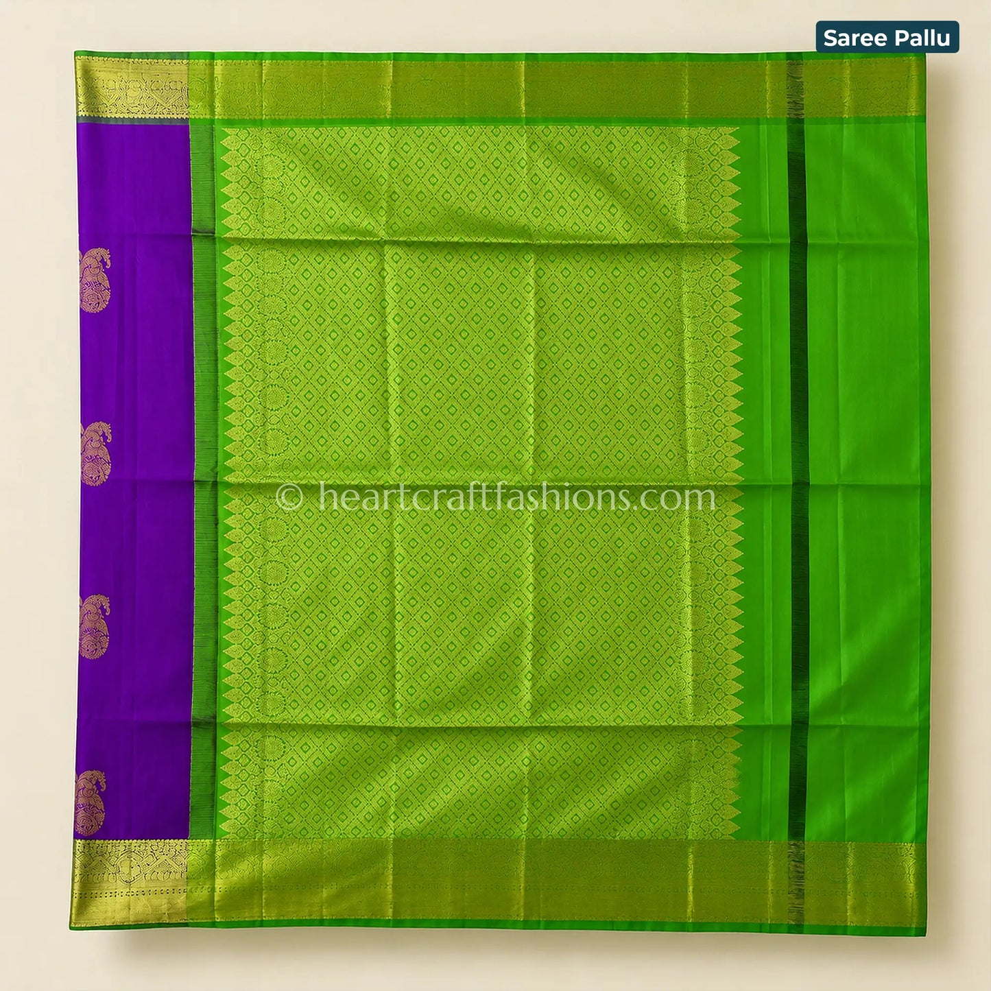 Vibrant Parrot Green Bangalore Silk Saree