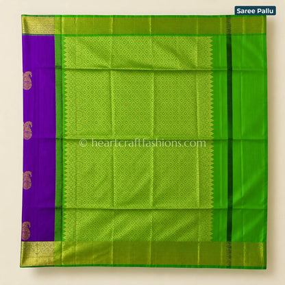 Vibrant Parrot Green Bangalore Silk Saree