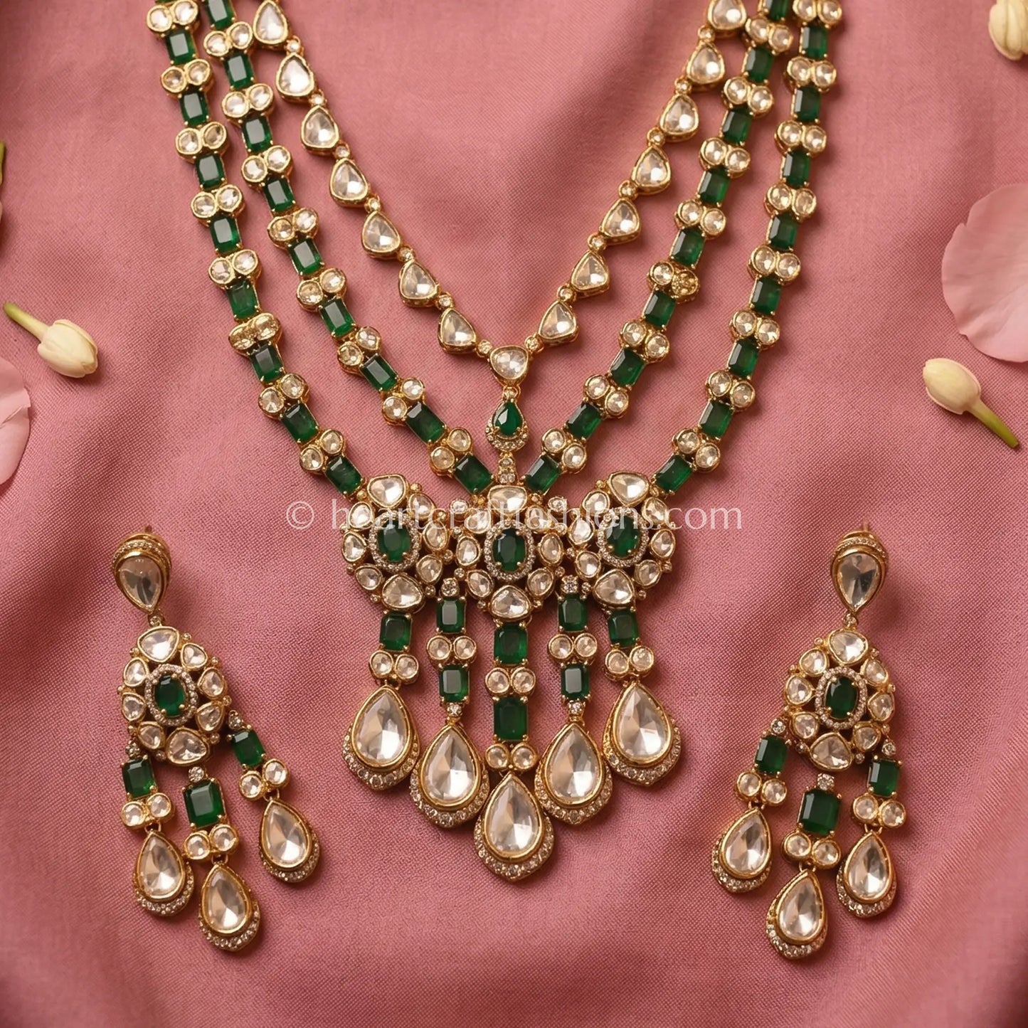 Zaara Royal Moissanite Layered Set (Green)