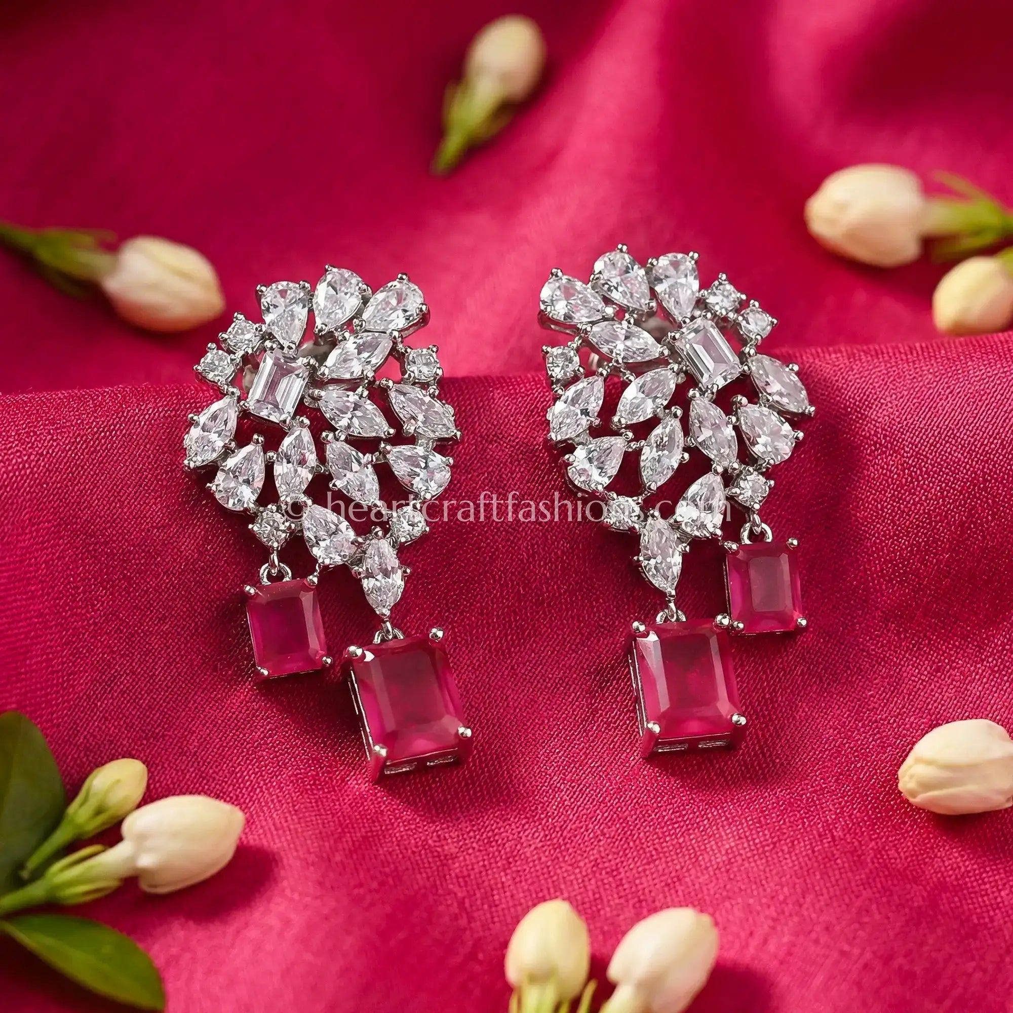 Zircon Drop Earrings – Candy Pink