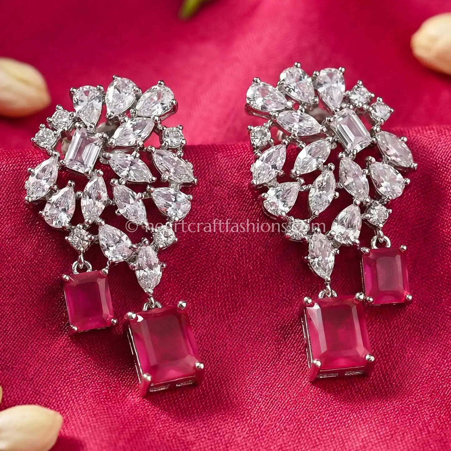 Zircon Drop Earrings – Candy Pink