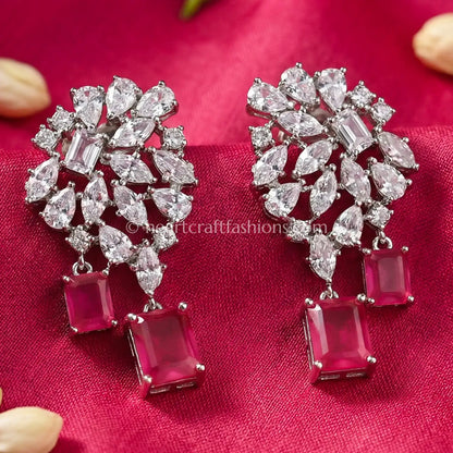 Zircon Drop Earrings – Candy Pink
