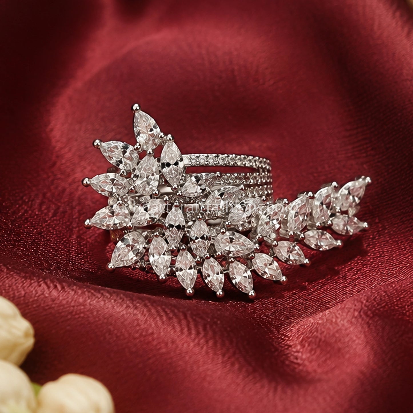 Zircon Floral Cocktail Ring