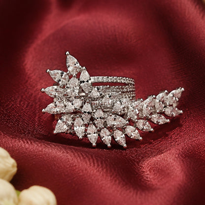 Zircon Floral Cocktail Ring